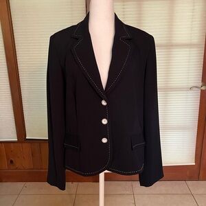 Danny & Nicole Black Blazer with White Accents